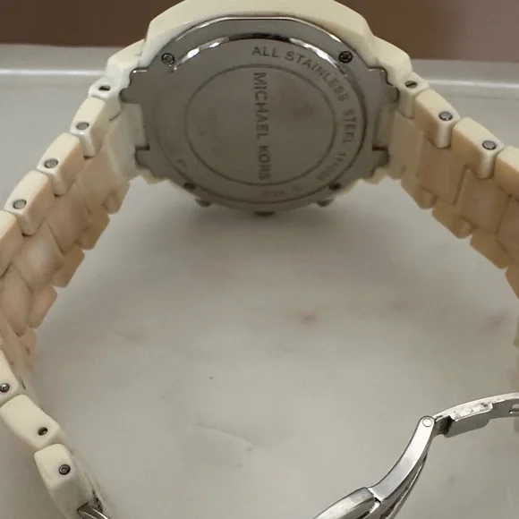 Michael Kors Ivory Watch with Crystal Bezel
